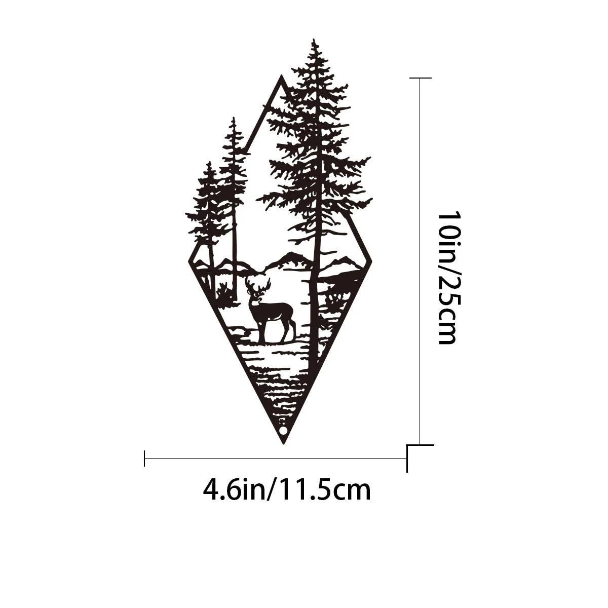 Rustic Forest Animal Metal Wall Art | Deer & Bear Nature Scene | Mountain Cabin Wall Decor | Steel Home Accent