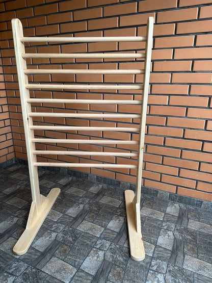 Wooden Ladder Stand for Rehab and Pediatric Physical Therapy Exercises & Activities - Adapted Yoga for Kids and Adults