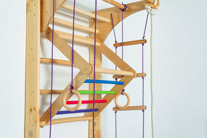 Monkey Triangle for Swedish ladders made of wood - Sport attachments - Equipment for Swedish ladder