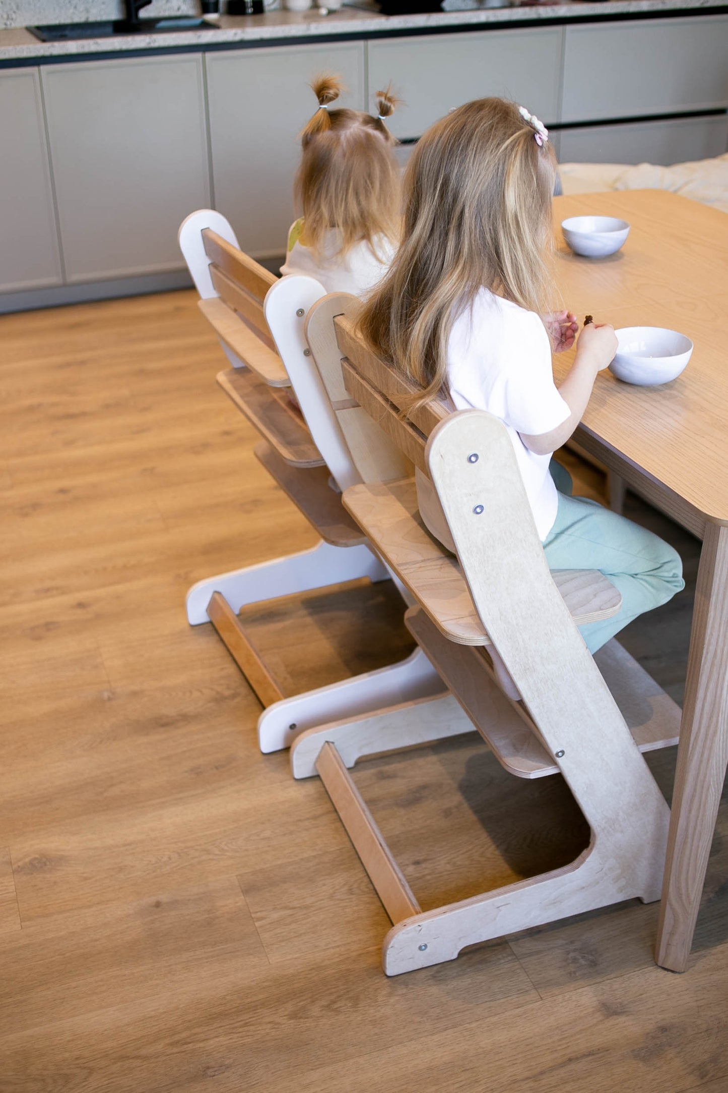 Adjustable Height Eco Wood High Chair