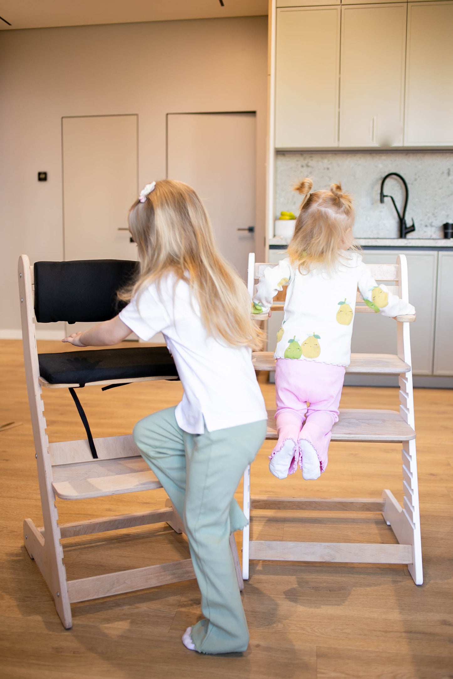 Adjustable Height Eco Wood High Chair