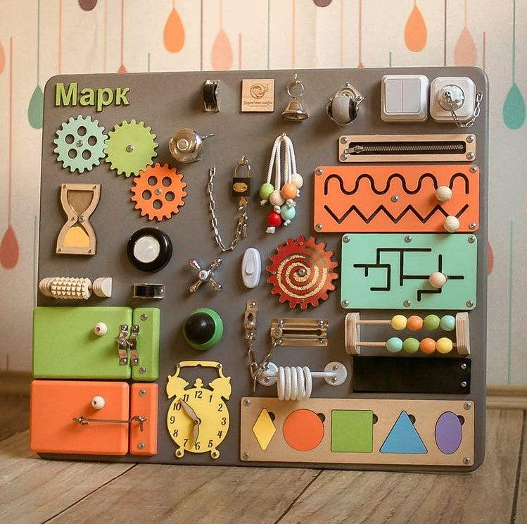Montessori Busy Board - Sensory Toy for Kids - First Birthday Gift