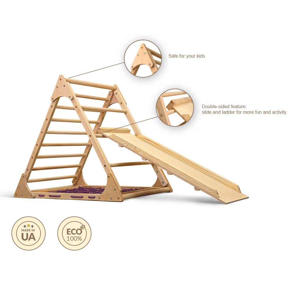 Activity triangle planground for kids 0 - 7 y.o. - CleverWood