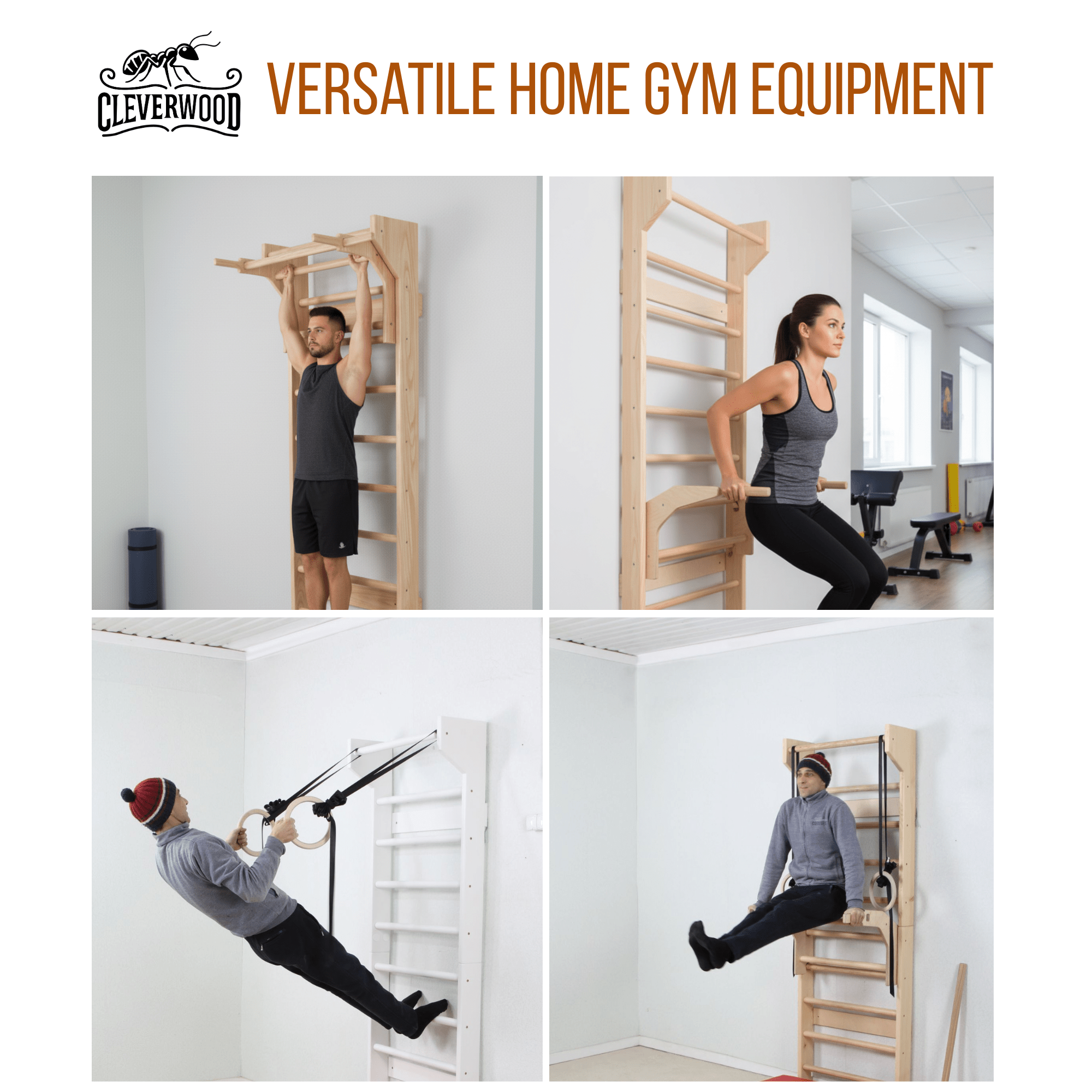 All-in-One Wooden Stall Bar Sport Ladder - CleverWood