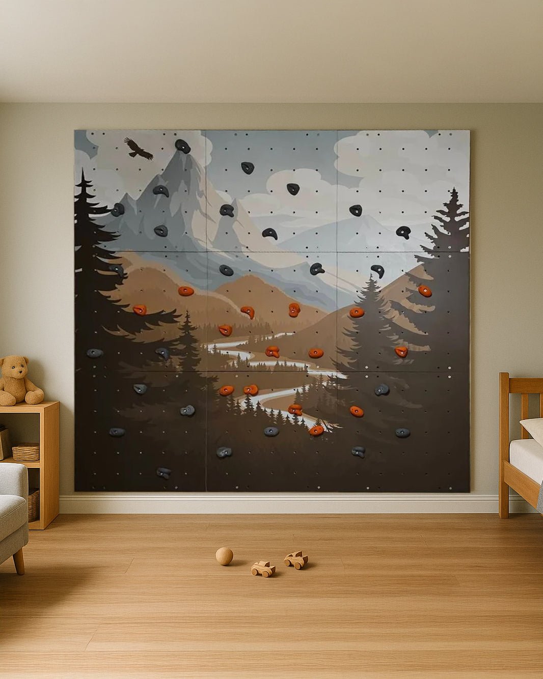 Climbing Wall Panels – Set of 3, 6 or 9 - Different design - CleverWood