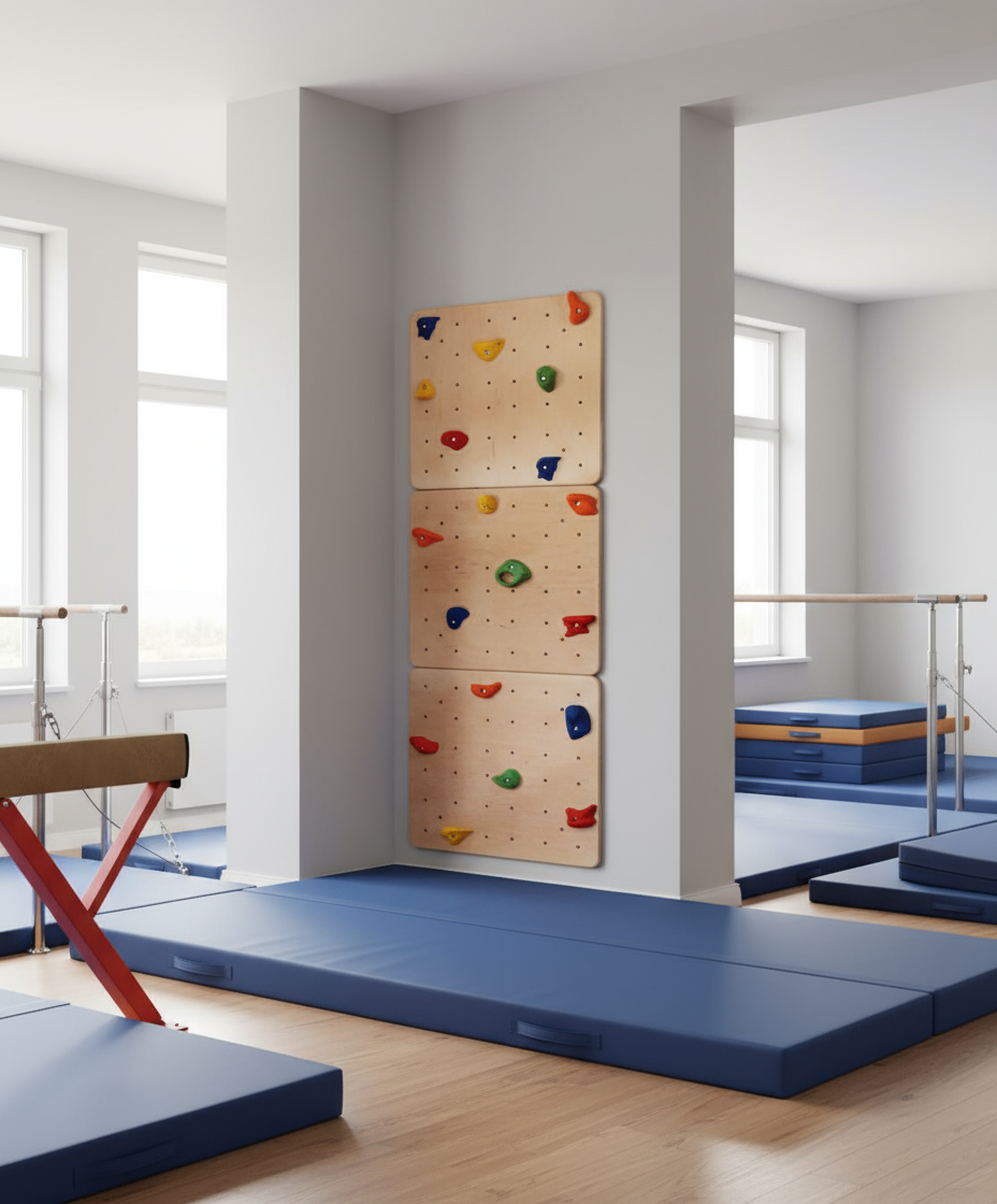 Set of Clear Wooden Climbing Wall Panels for Kids and Adults