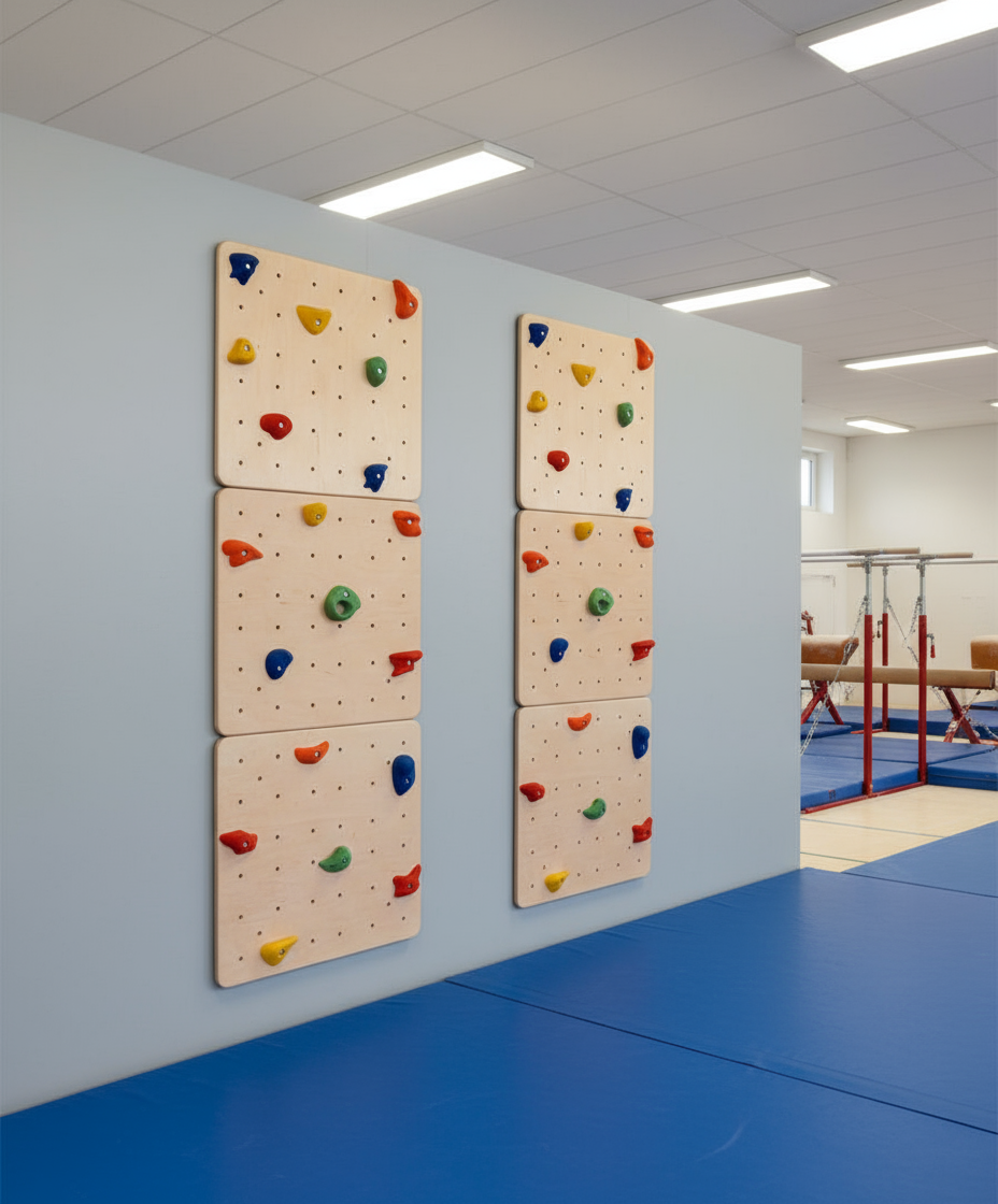 Set of Clear Wooden Climbing Wall Panels for Kids and Adults