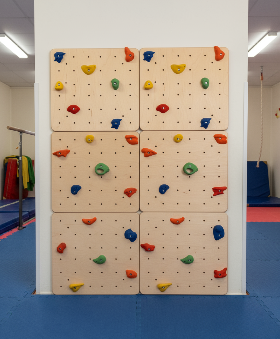 Set of Clear Wooden Climbing Wall Panels for Kids and Adults