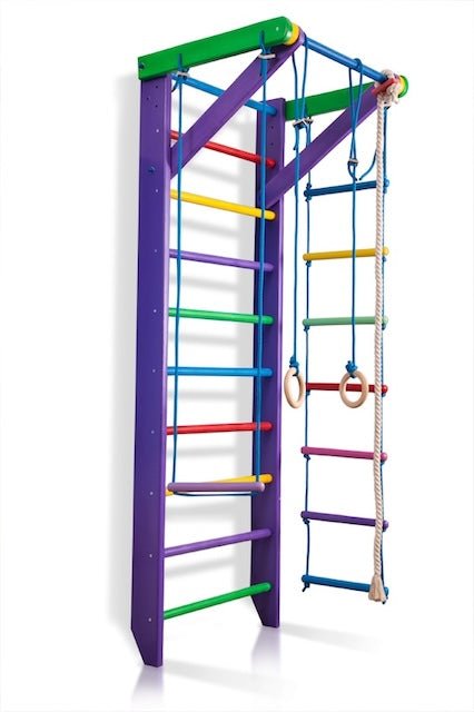 Colored Swedish ladder for kids and adults with Rope attachments - CleverWood