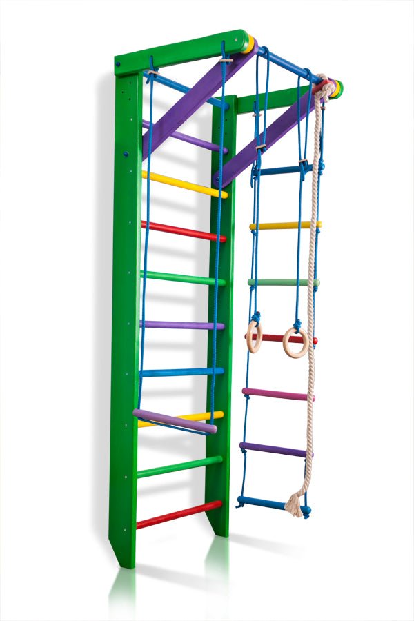 Colored Swedish ladder for kids and adults with Rope attachments - CleverWood