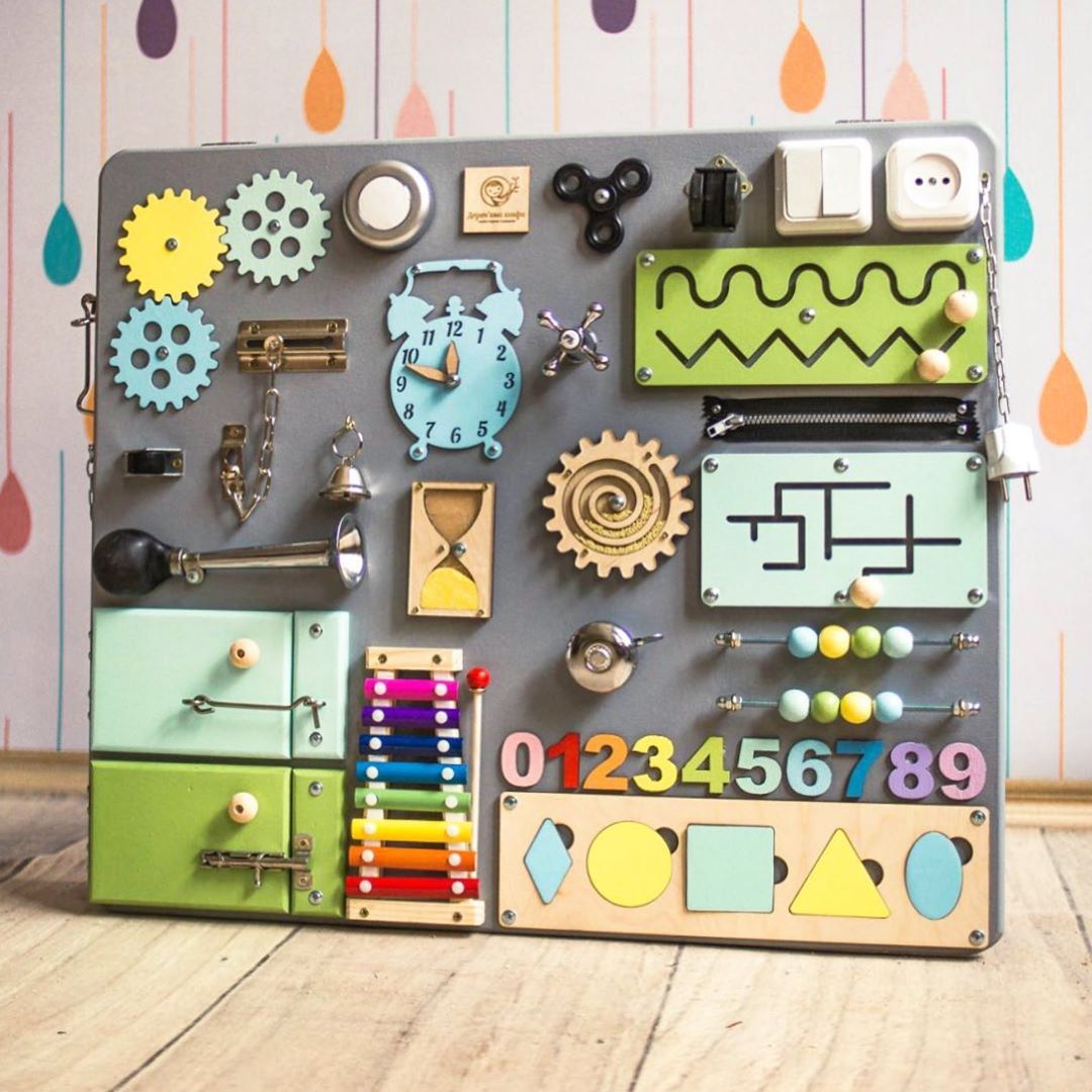 Montessori Busy Board - Sensory Toy for Kids - First Birthday Gift