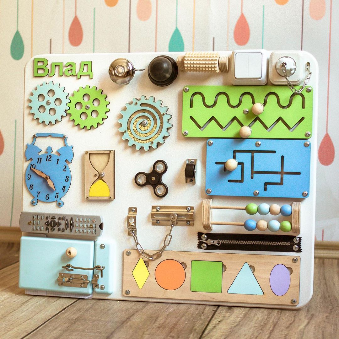 Montessori Busy Board - Sensory Toy for Kids - First Birthday Gift