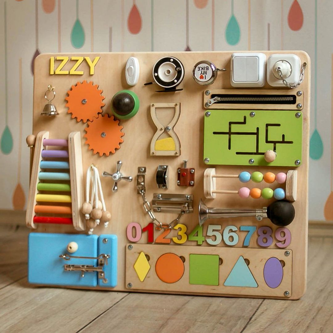 Montessori Busy Board - Sensory Toy for Kids - First Birthday Gift