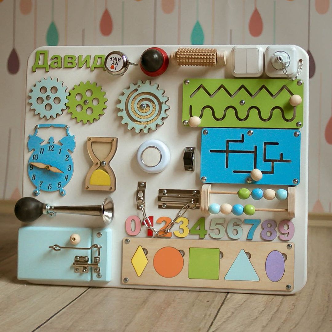 Montessori Busy Board - Sensory Toy for Kids - First Birthday Gift