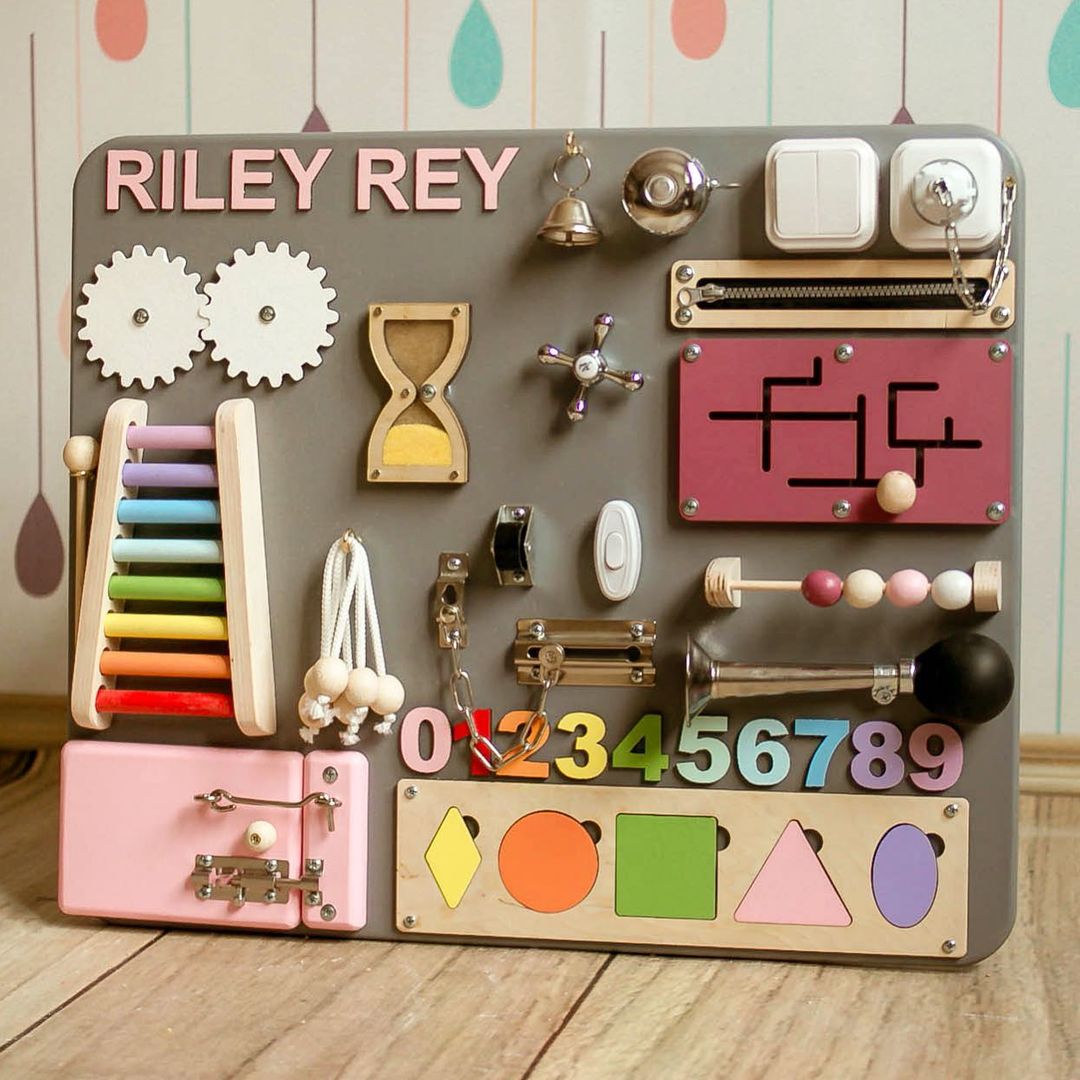 Montessori Busy Board - Sensory Toy for Kids - First Birthday Gift