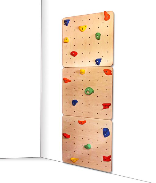 Set of Clear Wooden Climbing Wall Panels for Kids and Adults