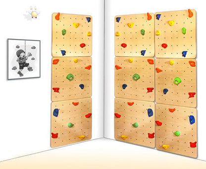 Set of Clear Wooden Climbing Wall Panels for Kids and Adults