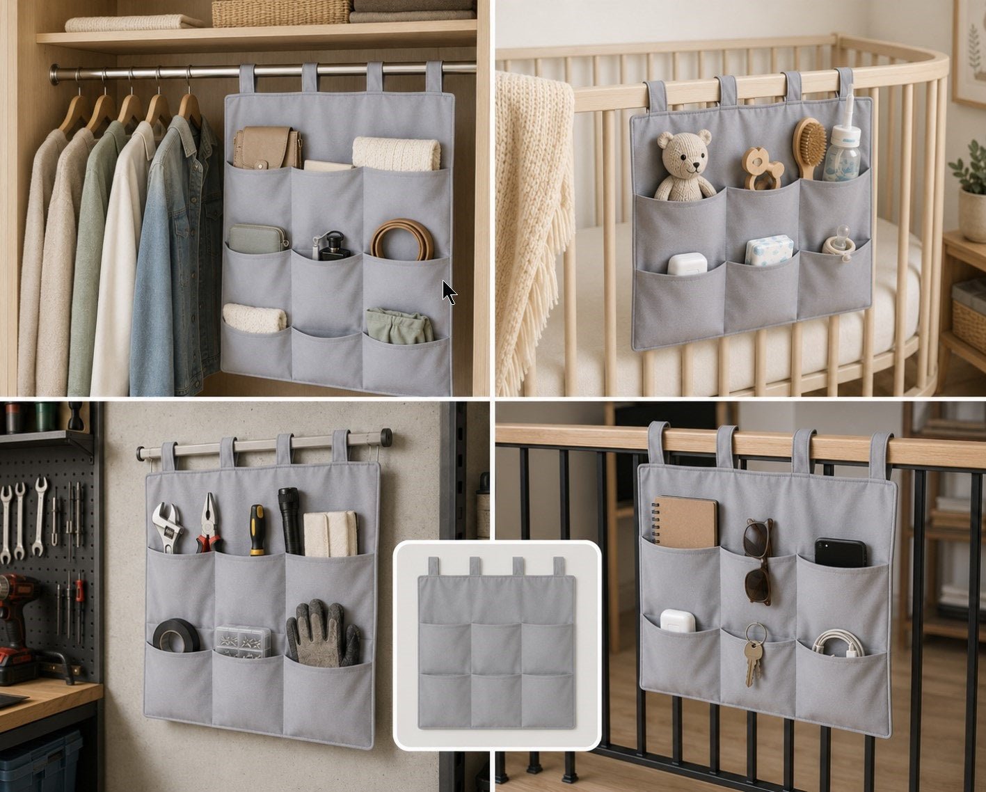 Hanging Pocket Organizer for Swedish Ladder - CleverWood