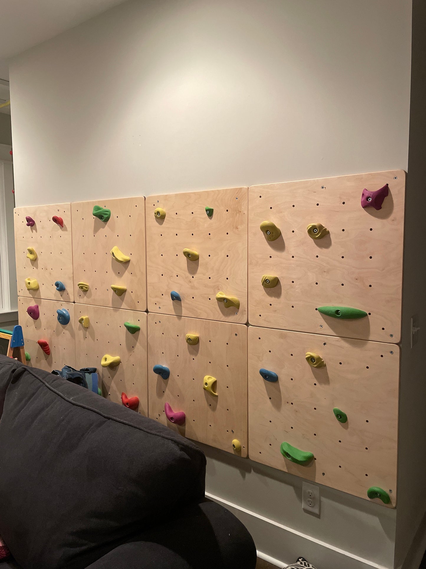 Set of Clear Wooden Climbing Wall Panels for Kids and Adults