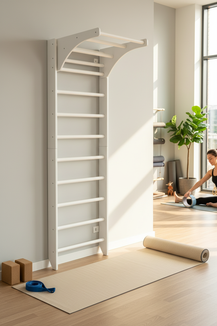 Swedish Sport Ladder with Adjustable Pull-up bar for Home exercises - Wall Stall bars for gymnastic