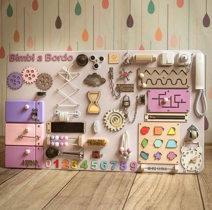 Large Montessori Busy Board For Motor Skills Development and Education - CleverWood