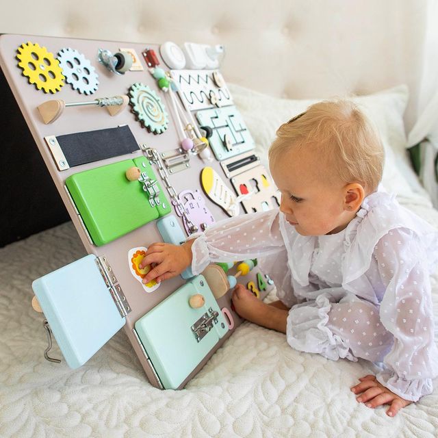 Large Montessori Busy Board For Motor Skills Development and Education - CleverWood