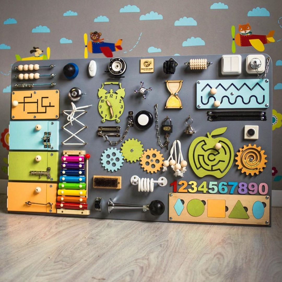 Large Montessori Busy Board For Motor Skills Development and Education - CleverWood