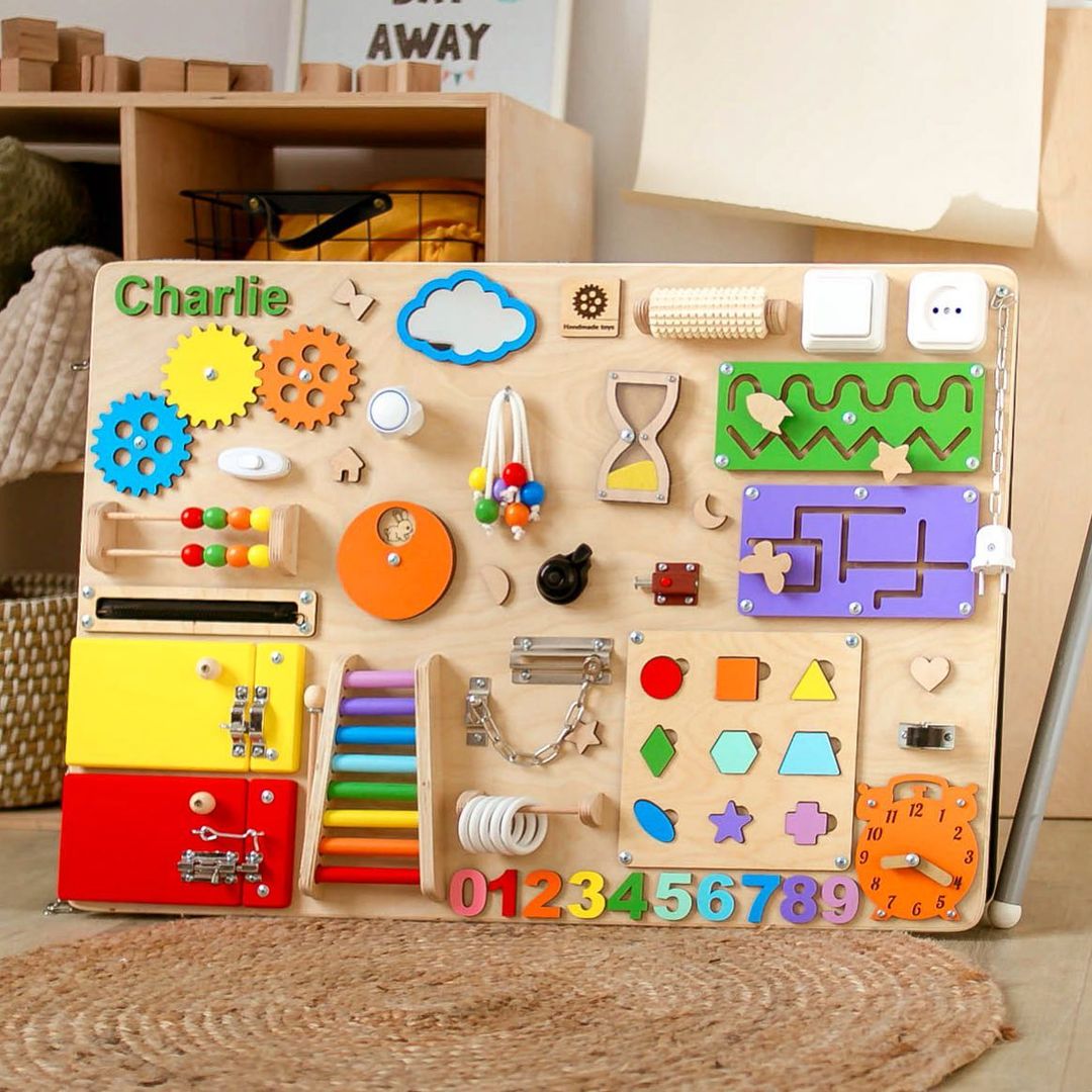 Large Montessori Busy Board For Motor Skills Development and Education - CleverWood