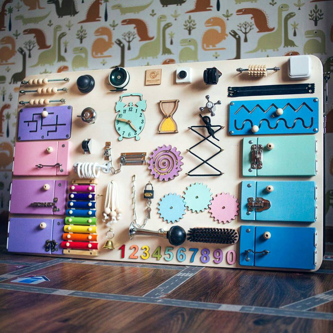 Large Montessori Busy Board For Motor Skills Development and Education - CleverWood