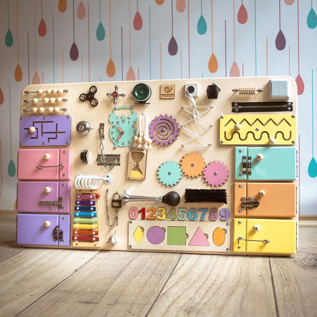 Large Montessori Busy Board For Motor Skills Development and Education - CleverWood