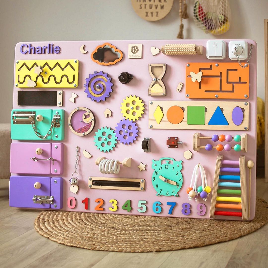 Large Montessori Busy Board For Motor Skills Development and Education - CleverWood