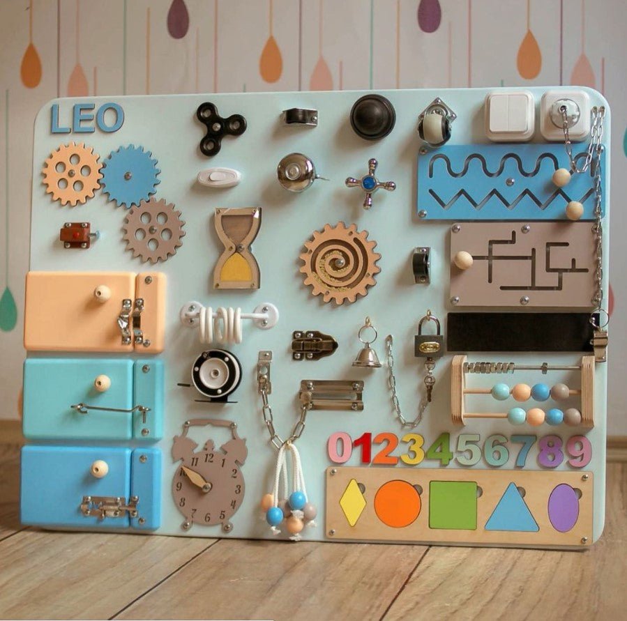 Medium Educational Busy Board for Brain and Motor Skills Development - CleverWood