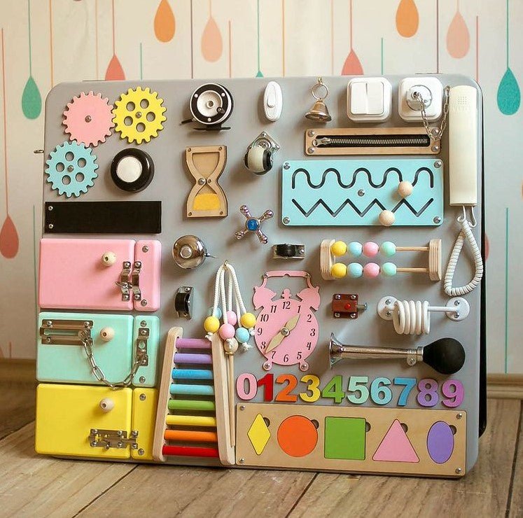 Montessori Busy Board – Engaging Sensory Toy for Kids – Perfect First Birthday Gift - CleverWood