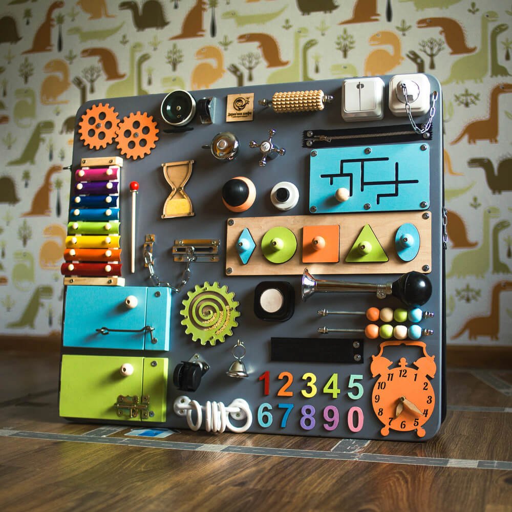 Montessori Busy Board – Engaging Sensory Toy for Kids – Perfect First Birthday Gift - CleverWood