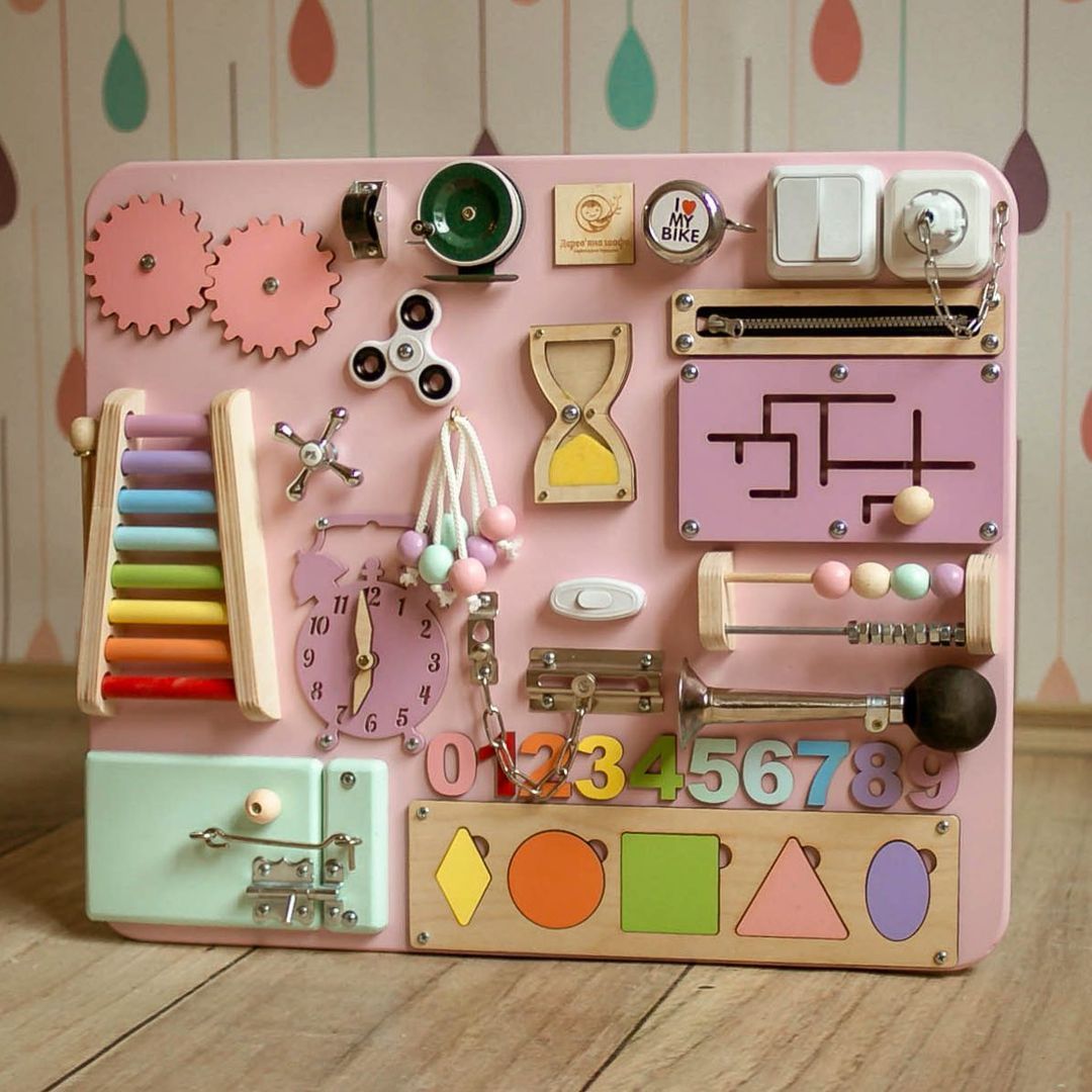 Montessori Busy Board – Engaging Sensory Toy for Kids – Perfect First Birthday Gift - CleverWood