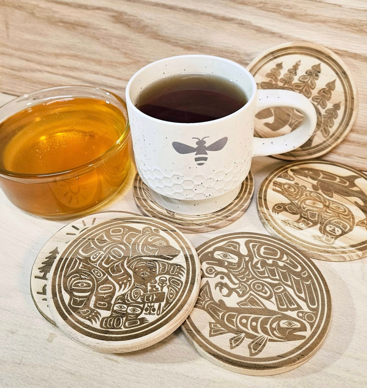 Set of 4 coasters - Native Alaska - CleverWood