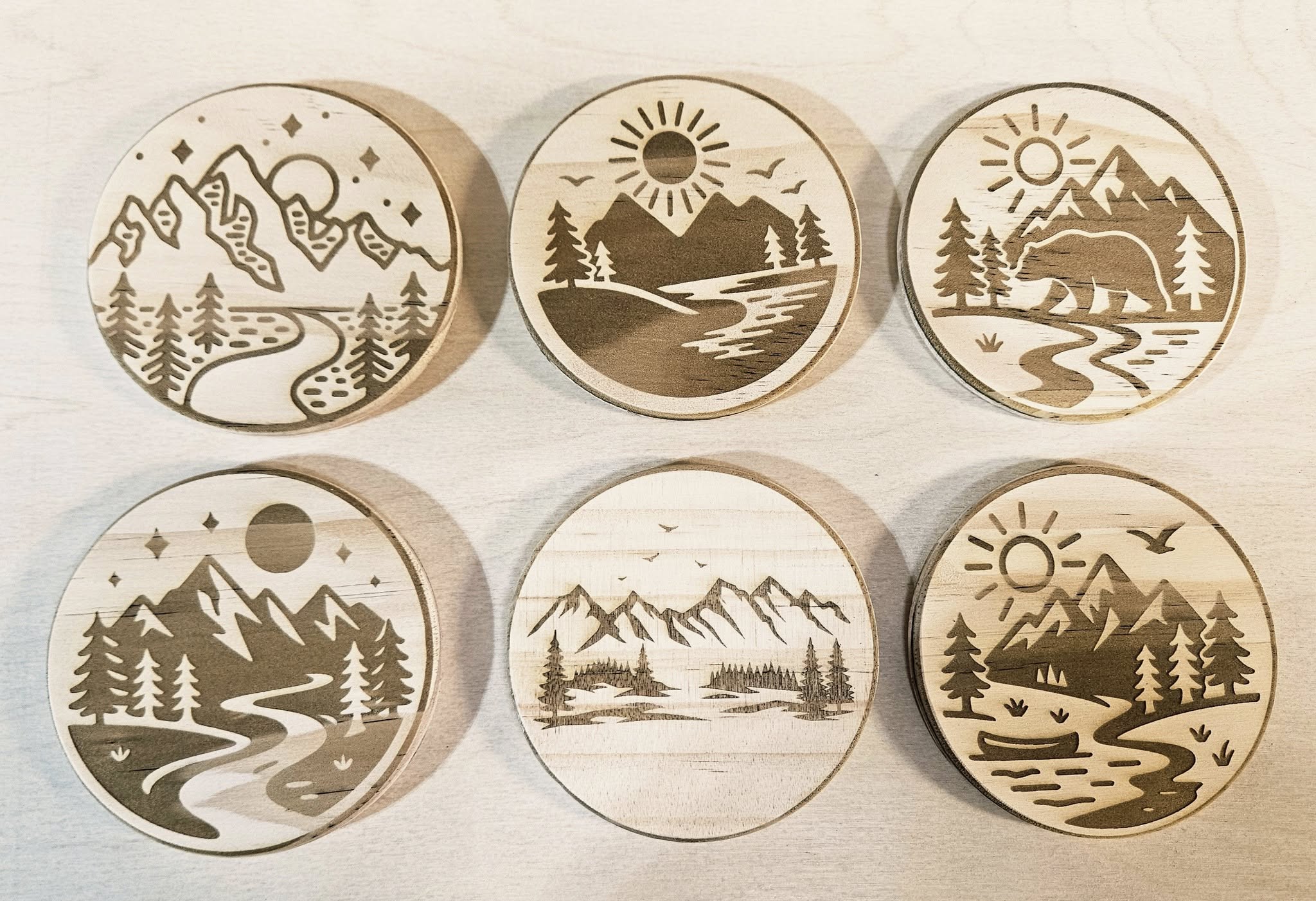 Set of 4 coasters - Nature - CleverWood