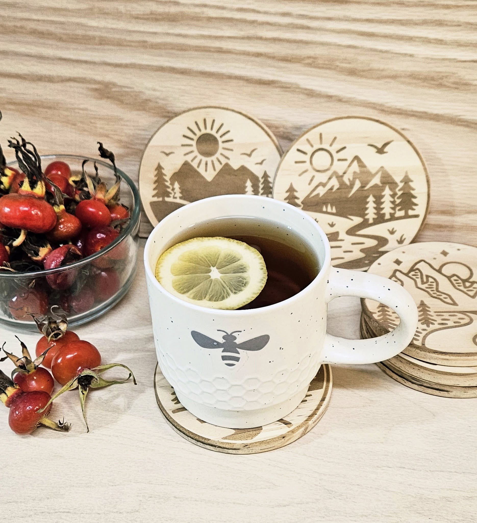 Set of 4 coasters - Nature - CleverWood