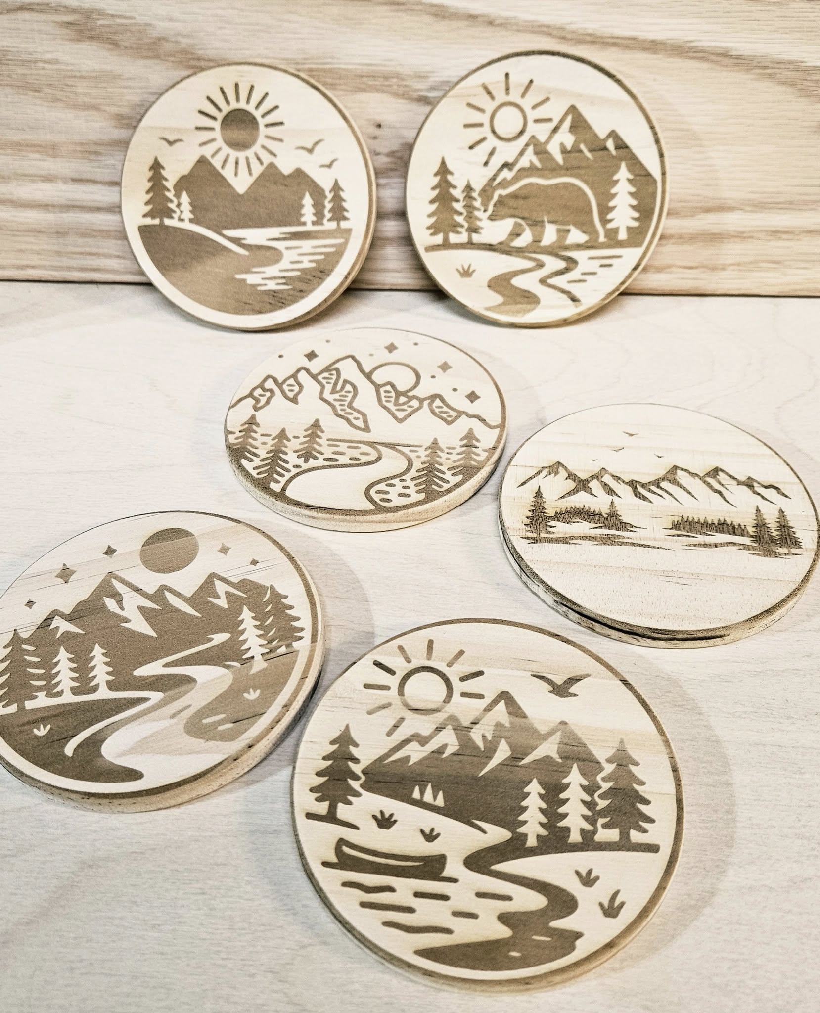 Set of 4 coasters - Nature - CleverWood