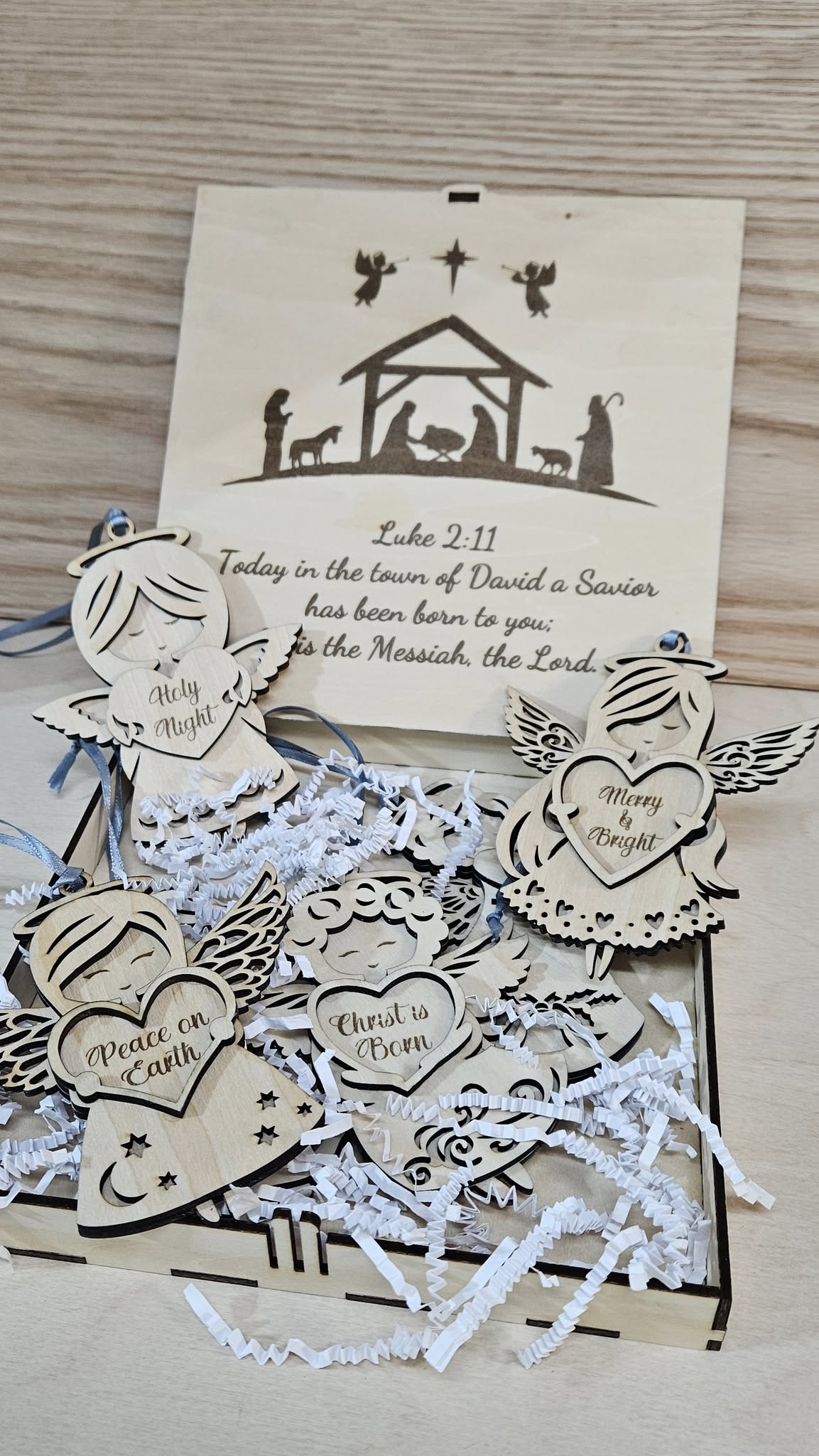 Set of Christmas Tree Toys_Angels - CleverWood