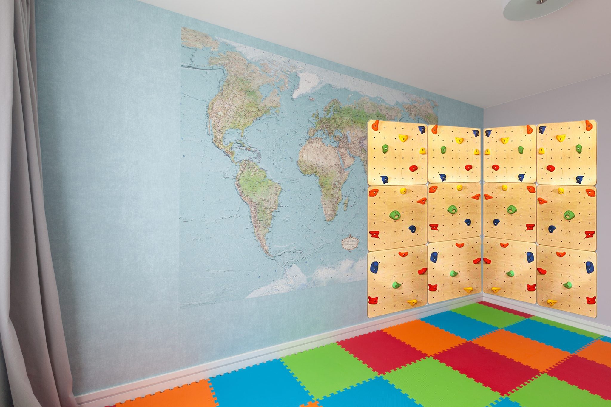 Set of Clear Wooden Climbing Wall Panels for Kids and Adults - CleverWood