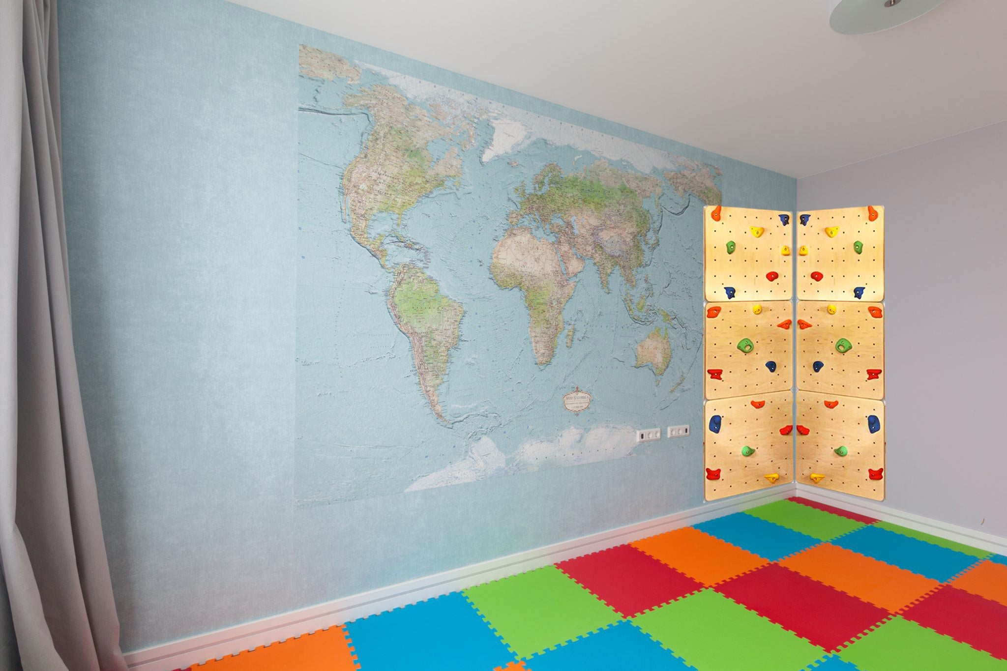 Set of Clear Wooden Climbing Wall Panels for Kids and Adults - CleverWood