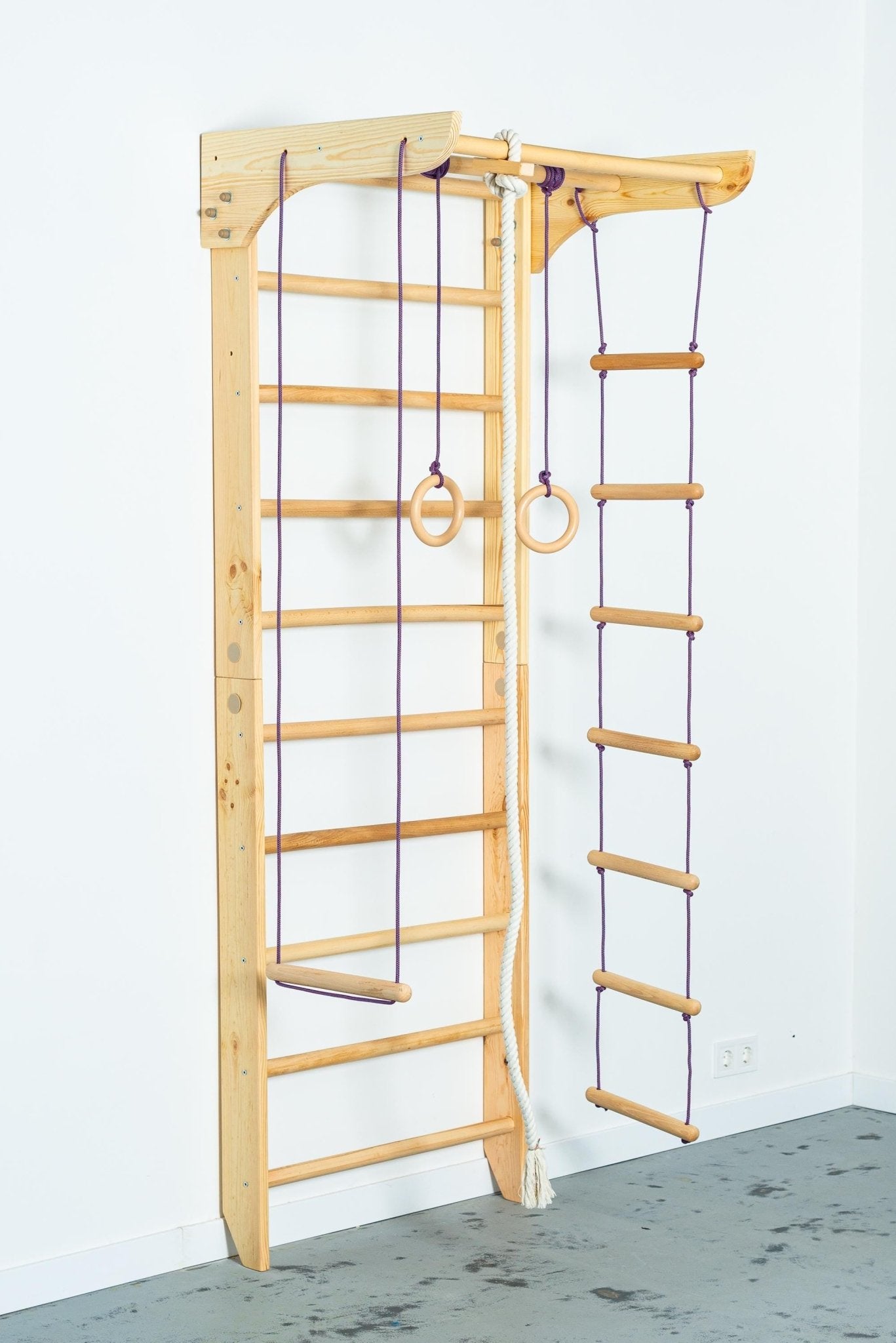 Sport Ladder with Fixed Pull - up bar and Rope Swing Attachments for Home - CleverWood