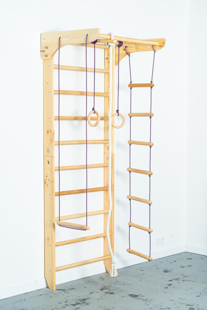 Sport Ladder with Fixed Pull-up bar and Rope Attachments