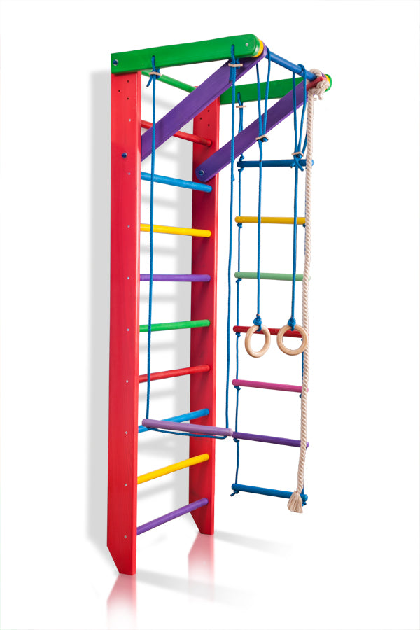 Colored Swedish ladder for kids and adults with Rope attachments