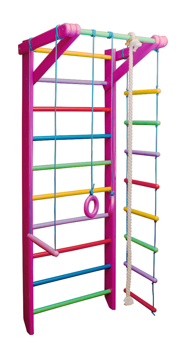 Colored Swedish ladder for kids and adults with Rope attachments