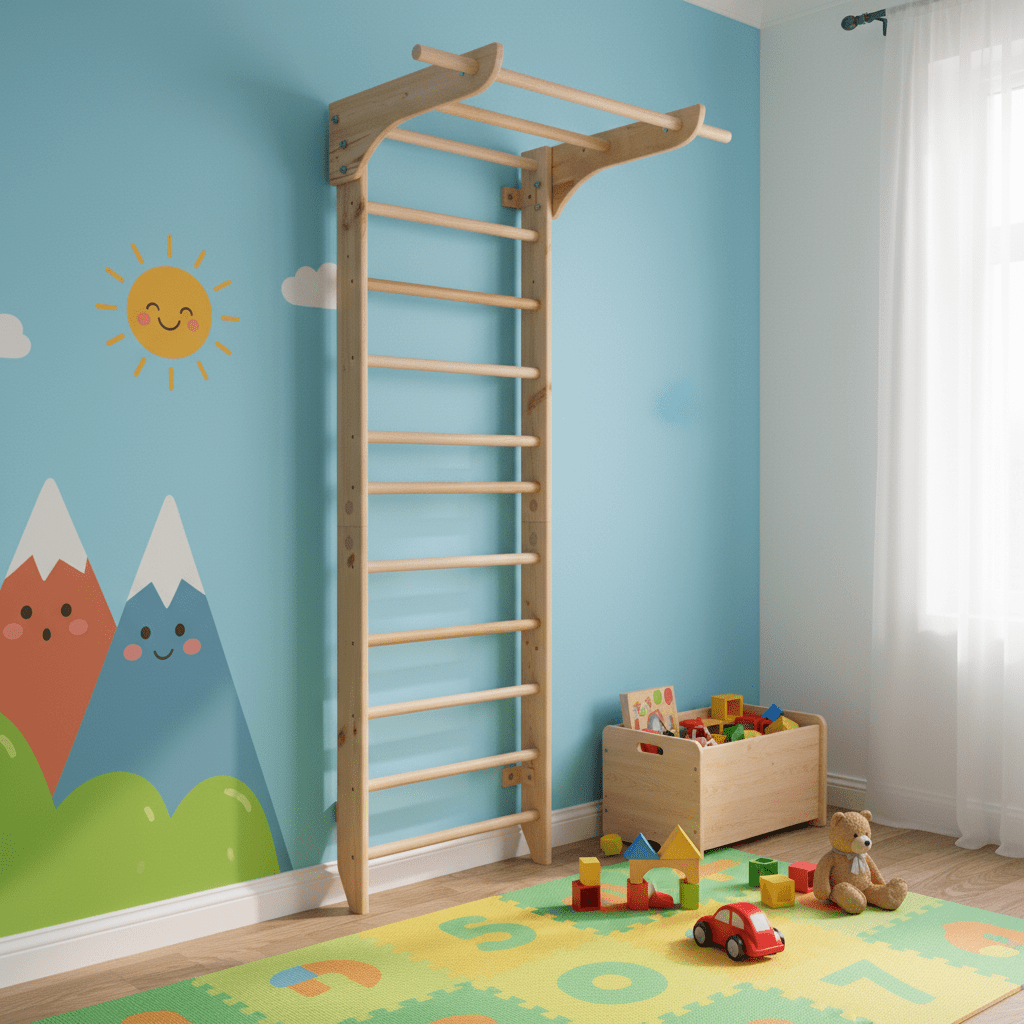 Stall Bars with Wide Pull Up Bar - CleverWood