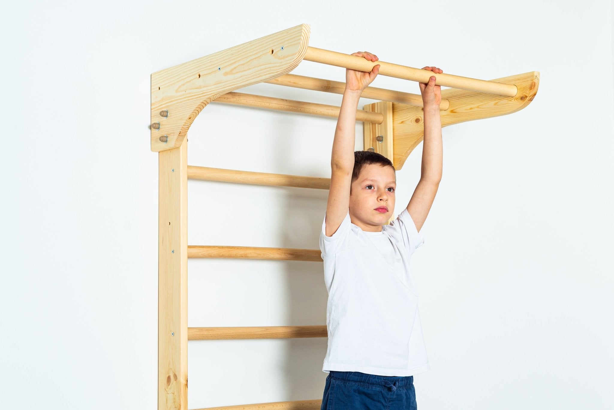 Swedish Ladder for Home Exercises with Fixed Pull Up Bar - CleverWood