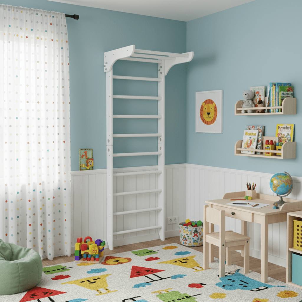 Swedish Ladder for Home Exercises with Fixed Pull Up Bar - CleverWood