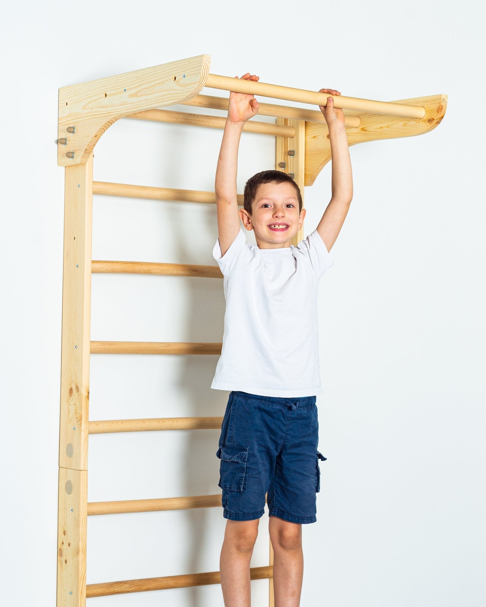 Swedish Ladder for Home Exercises with Fixed Pull Up Bar - CleverWood
